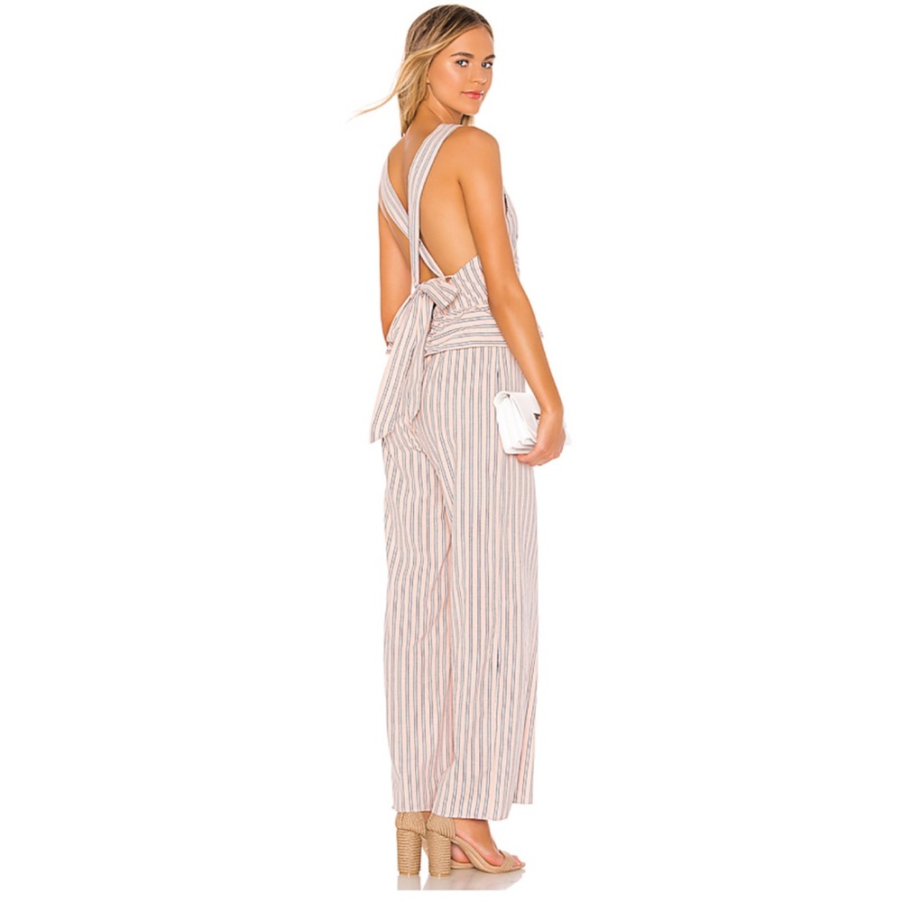 NWT Revolve Saylor Kasandra Stripe Peplum Jumpsuit